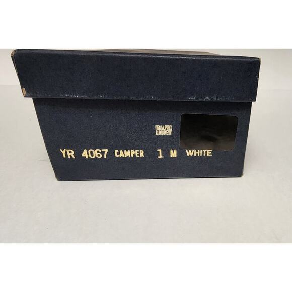 Ralph Lauren Vintage 1970s Youth Merton leather Camper Boat shoes Size 1M White - Picture 13 of 13